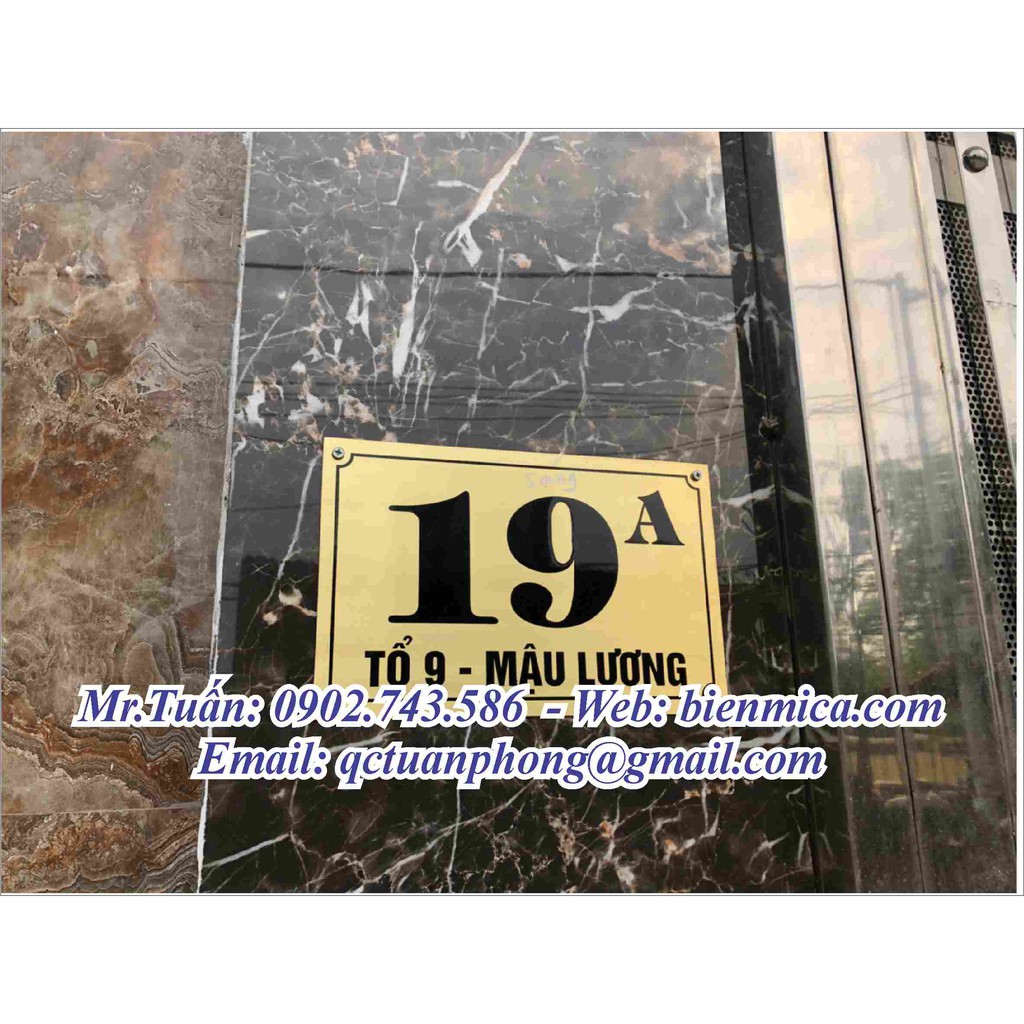 Biển Số Nhà MÀU Đồng - Bảng số nhà MÀU Đồng Inox - Biển công ty - Bảo hành 10 năm