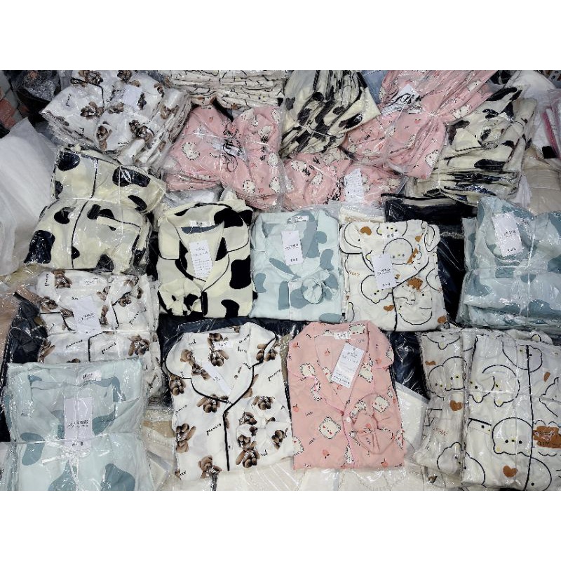 Sét Bộ pizama hình cute tay lỡ