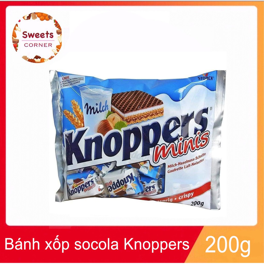 Bánh xốp Socola knoppers minis 200g