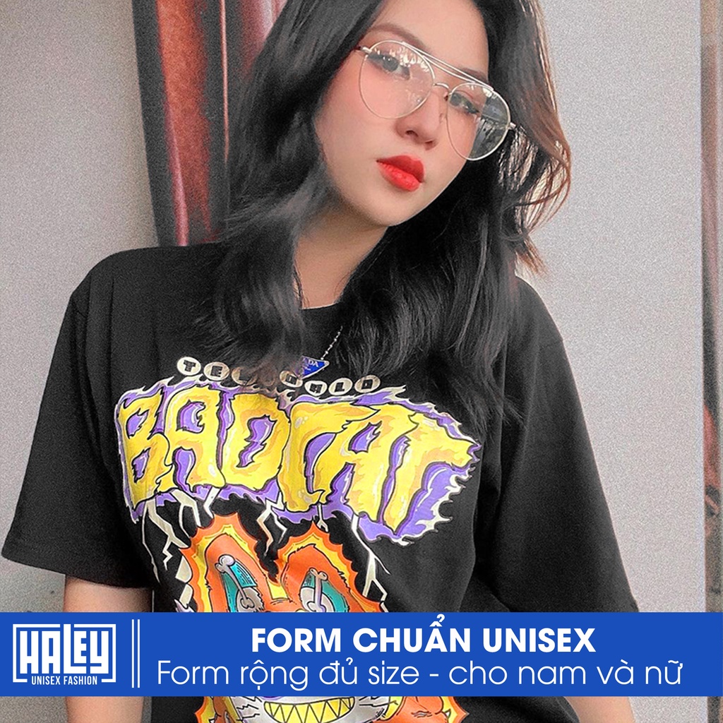 Áo thun Nam Nữ Unisex Form rộng tay lỡ HALEY street wear Basic cao cấp chất cotton 100% -  phông siêu mát TN124