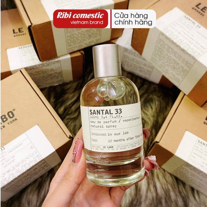 Nước hoa unisex nam nữ Santal 33 hương thơm xưởng gỗ - Lưu hương trên 12 giờ . Le Labo 33 , Ribi cosmetics .