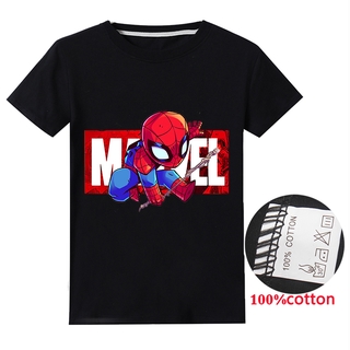 2020 Mới Marvel Hot Hoạt Hình Trẻ Em Tee Áo Thun Người Nhện Quần Áo Trẻ Em Áo Thun Bé Trai Áo Sơ Mi Bé Gái Tay Ngắn Cho Bé Áo Sơ Mi Cao Cấp