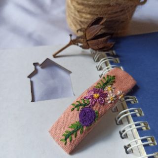Kẹp tóc thêu hoa handmade