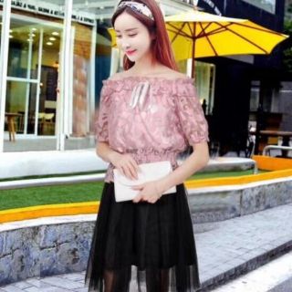 Set 3 món áo ren + áo 2 dây liền váy ren 3 lớp, hàng chuẩn Quảng Châu