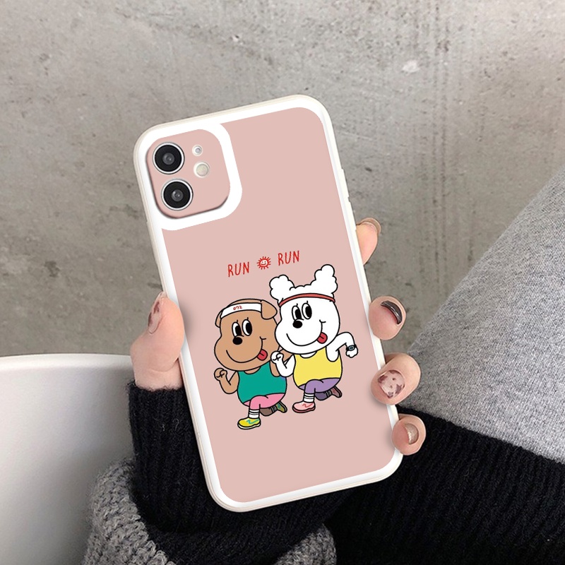 [ IPHONE ] Ốp Lưng Màu Bảo Vệ CAMERA  Cún và thỏ vuông ốp iphone 12 pro /x/ 8plus/11 pro/11/12 pro max/13/promax tr1133