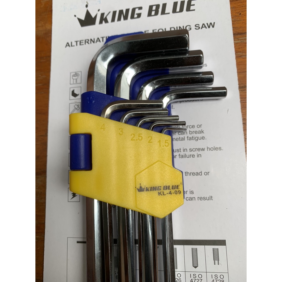 Bộ lục giác thép S2 thương hiệu King Blue KL4-09 chất lượng cao