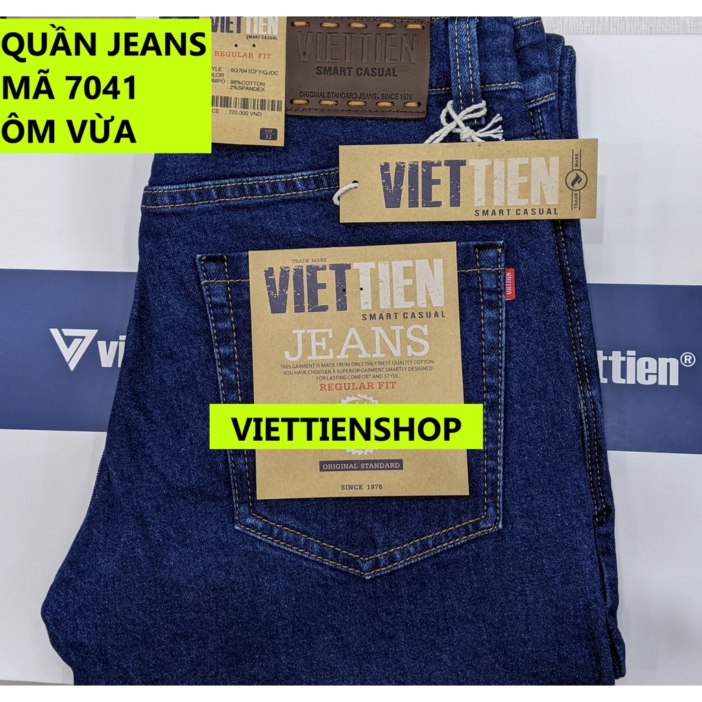 (7041 JRF) QUẦN JEANS VIỆT TIẾN FORM ÔM VỪA REGULAR FIT