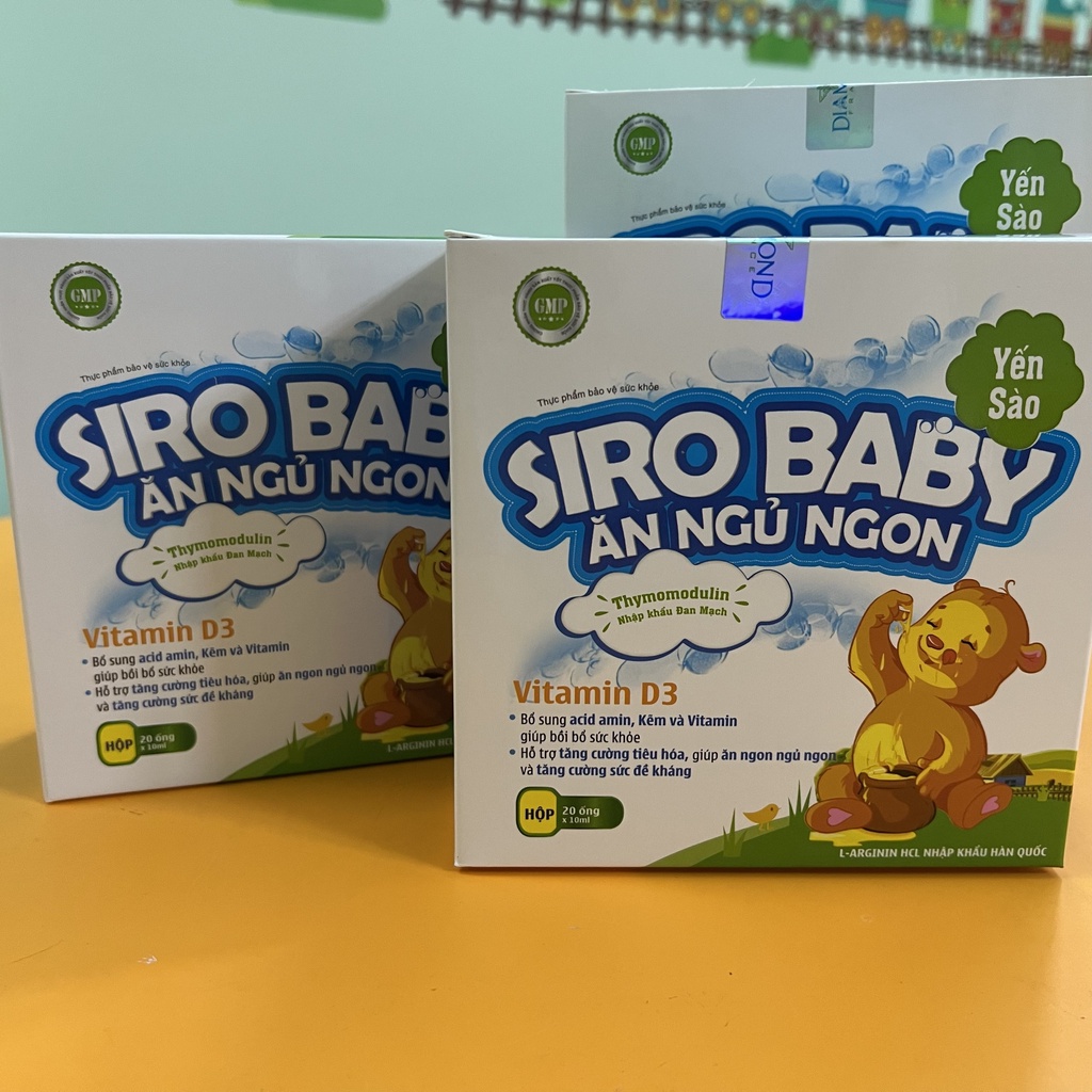 SIRO BABY ĂN NGỦ NGON YẾN SÀO 10ML 20 ỐNG CUNG CẤP D3 ACID AMIN VÀ KẼM VỊ NGỌT DỄ DÙNG BÉ THÍCH