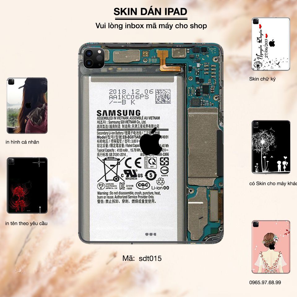 Skin dán iPad in hình trong suốt - tsdt016 (inbox mã máy cho Shop)