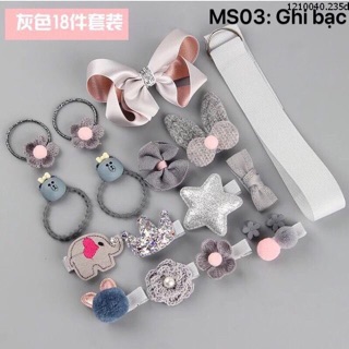 SET KẸP TÓC 18 CHI TIẾT CHO BÉ