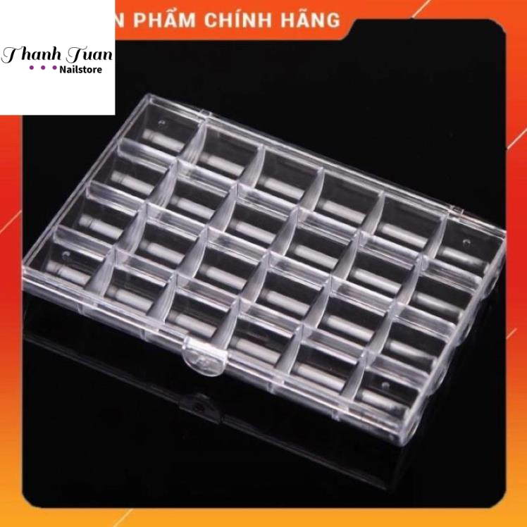 Khay Mica Trong suốt 24 ngăn đựng Charm Đá Nail   - Phụ kiện đồ nail