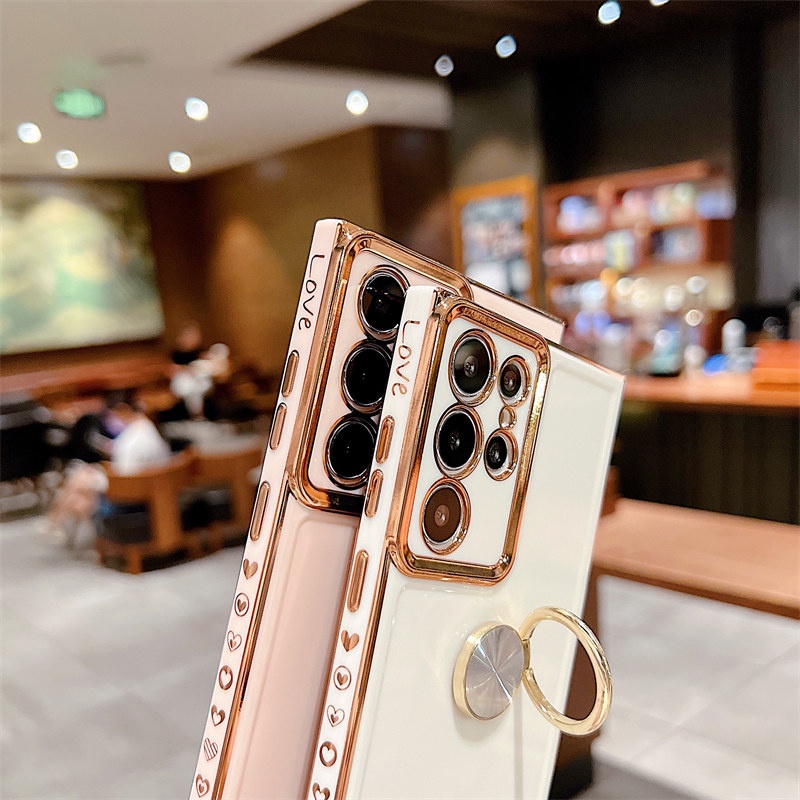 Ốp Điện Thoại Mềm Có Nhẫn Đỡ Cho Samsung S22 Ultra A53 5G