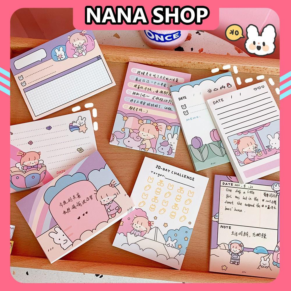 Tập giấy note ⚡️NHIỀU MẪU SIÊU KUTE⚡️ Giấy Ghi Nhớ Cao Cấp NANA