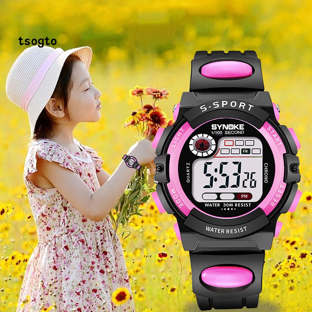 Đồng hồ điện tử thiết kế chống nước phong cách thể thao dùng cho bé trai và bé gái | BigBuy360 - bigbuy360.vn