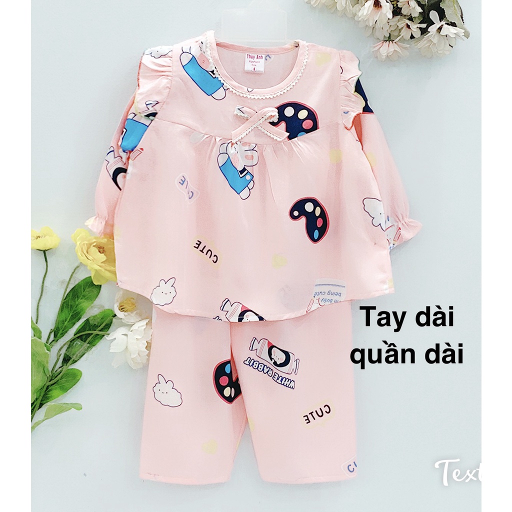 [Bé 9-37kg] Bộ TOLE, LANH TAY DÀI QUẦN DÀI BE GÁI - chất vải tole, lanh 2 da mềm, mịn không co rút [ Hàng đẹp loại 1]