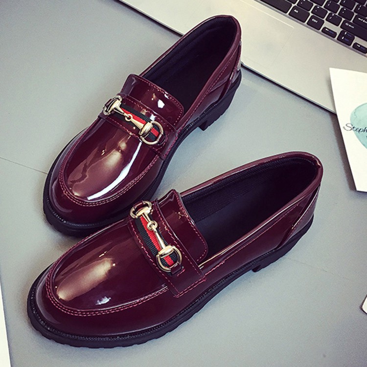 Giày lười IELGY da bóng phong cách Hàn Quốc trẻ trung thời trang dành cho nữ