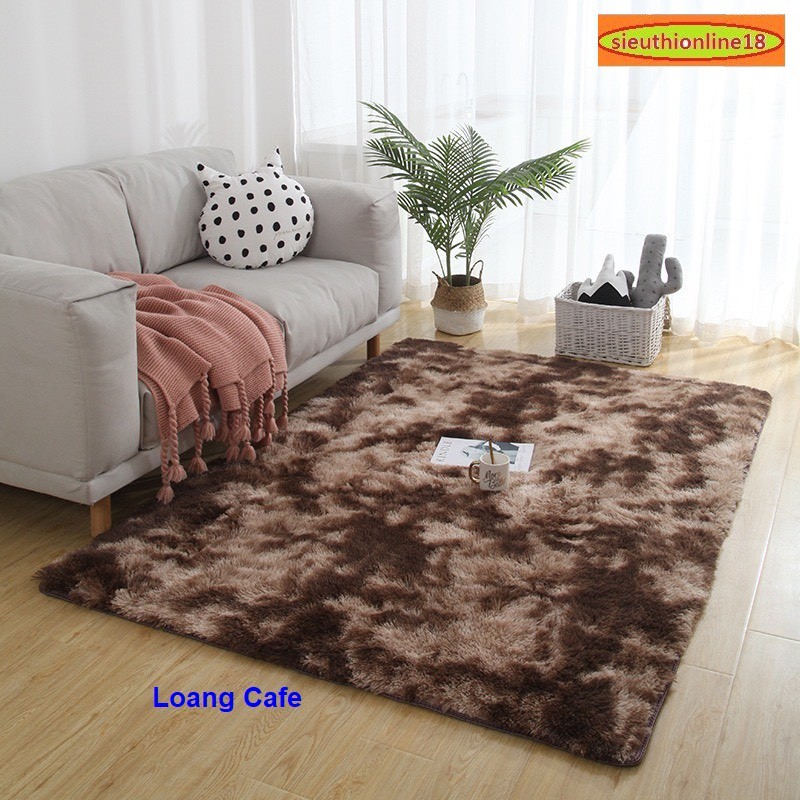 Thảm Lông Loang Trải Sàn 1,6m x 2m Lông Dầy Hàng Đẹp 2021 (Mặt Sau Chồng trơn trượt)