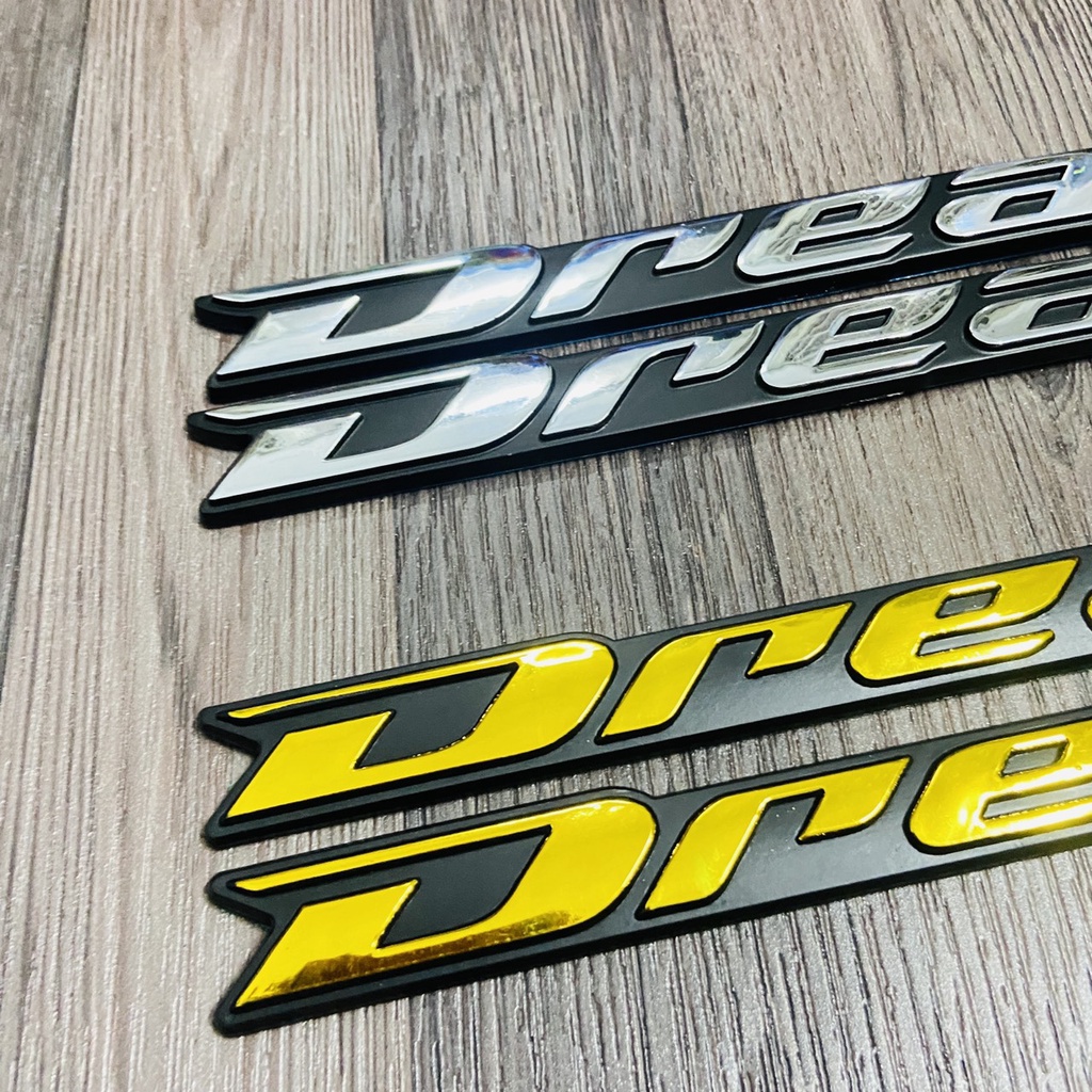Bộ tem chữ DREAM chất liệu nhựa cứng dán nẹp sườn bình xăng xe DREAM THÁI, SUPER DREAM