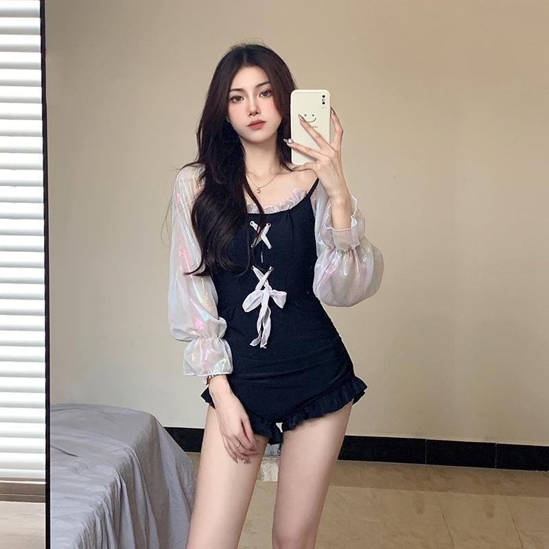 Đồ bơi một mảnh tay dài dáng ôm thiết kế thời trang quyến rũ cao cấp cho nữ