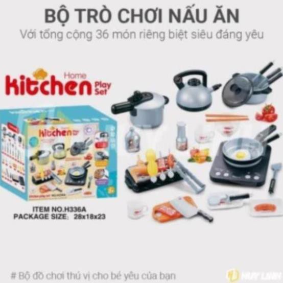 Bộ đồ chơi nhà bếp nấu ăn 36 món cho bé – Nấu cơm nướng thịt HLT01