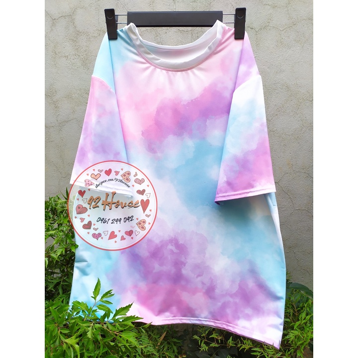 Combo 10 Áo thun tay lỡ loang màu / Áo phông unisex phom rộng