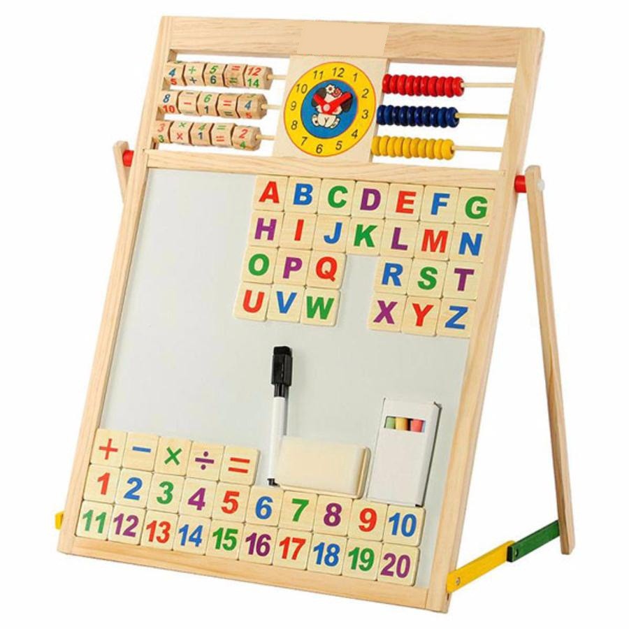 Bảng gỗ học chữ cái học toán cho bé- có chân đỡ chắc chắn