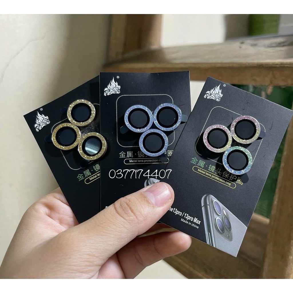 Bộ 3 dán bảo vệ camera nhũ titan iPhone 15 Pro Max,14 Po Max 13 pro max ,11 Pro, 11,12mini, 12, 12 Pro Max siêu nổi bậtr