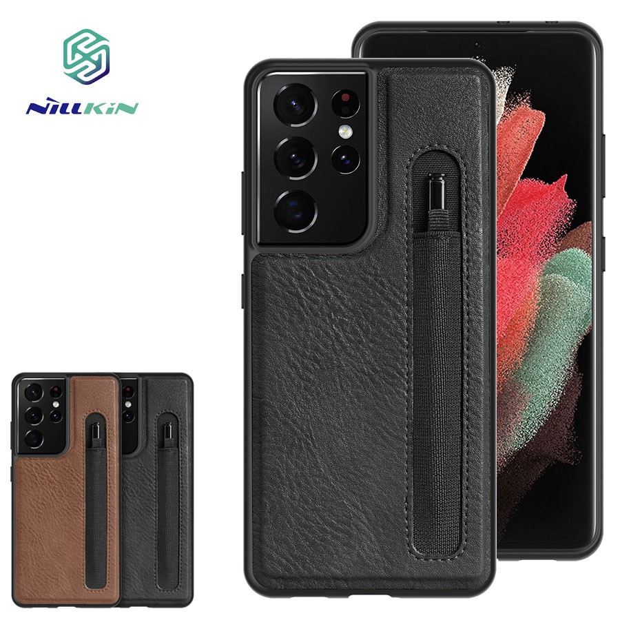 Ốp Điện Thoại Nillkin Bằng Da PU Có Ngăn Đựng Bút Cho Samsung Galaxy S21 Ultra