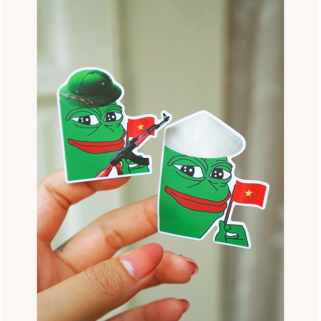 Set Sticker Ếch Xanh Pepe | Sticker Dán Nón Bảo Hiểm, Sticker Dán Điện Thoại, Dán Vali, Sticker Dán Đàn