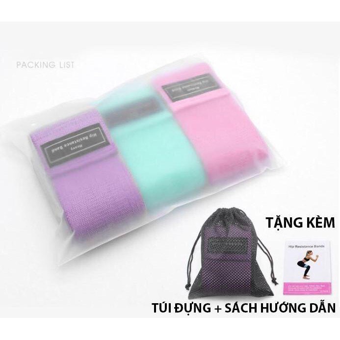 Dây kháng lực đàn hồi tập thể dục, Bộ 3 dây tập mông chính hãng Aolikes A3604