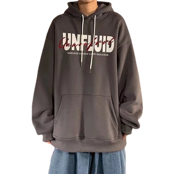 Áo hoodie tay dài dáng rộng in chữ phong cách hiphop đường phố Hàn Quốc thời trang mùa đông cho nam size M-5XL