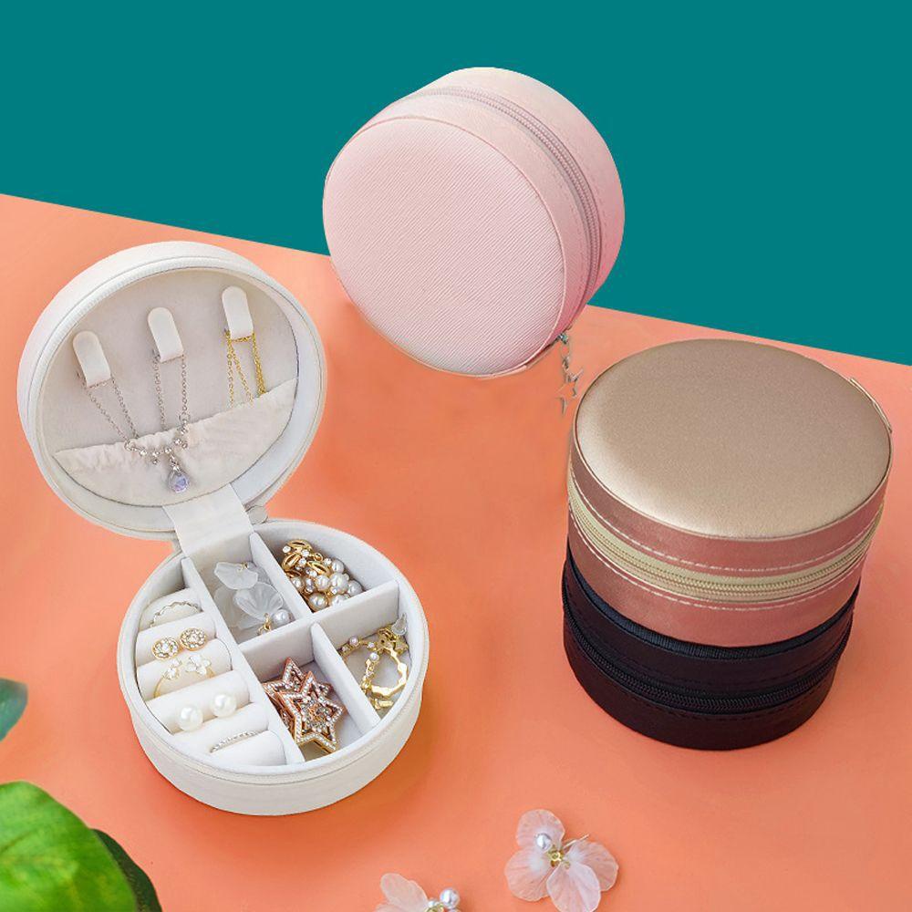 Hộp Đựng Trang Sức Đa Năng Hình Tròn Tiện Dụng Cho Nữ Ốp