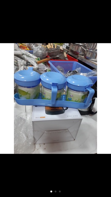 Bộ Gia Vị 3 cái bằng thuỷ tinh kèm muỗng.