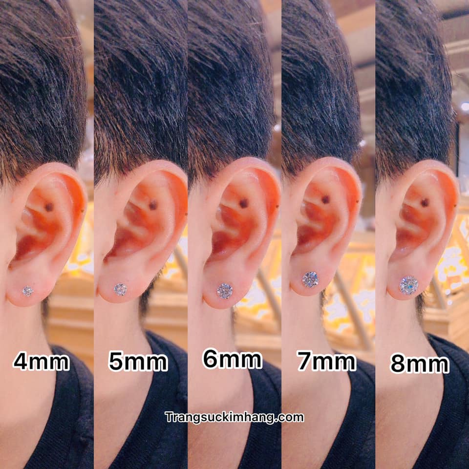 Khuyên Tai Bạc Đá Cz 6A cao cấp siêu lấp lánh nhiều size, Sử dụng chốt bạc
