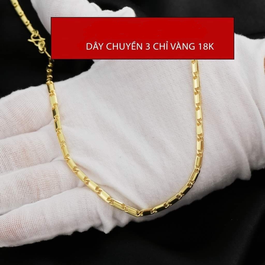 ( mạ vàng 18k ) Dây Chuyền Dẹt loại mới - ( Dẹt gạo ) cao cấp Hàn Quốc - công nghệ ITALY