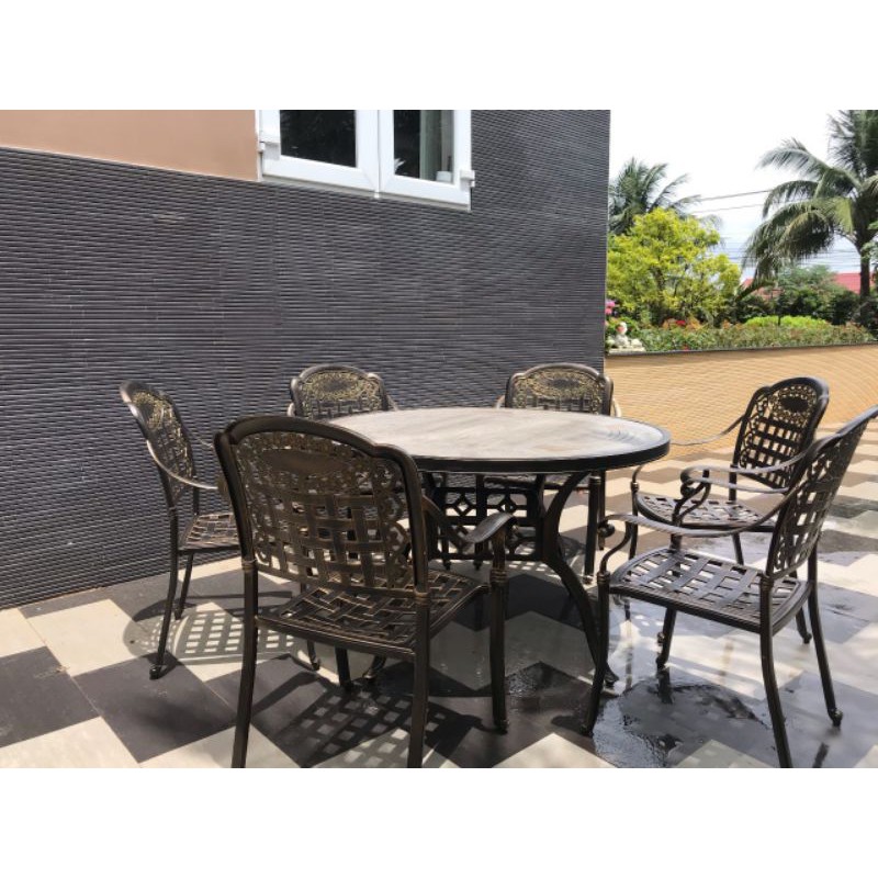 Bộ bàn ghế sân vườn nhôm đúc - Sơn tĩnh điện