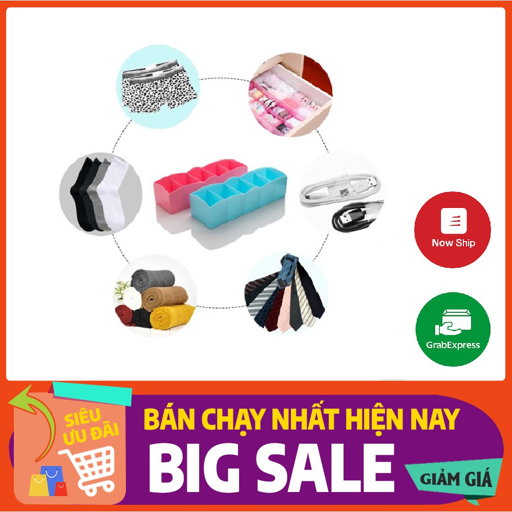 Hộp đựng tất, đồ lót 5 ngăn - Made in Japan (2 màu)