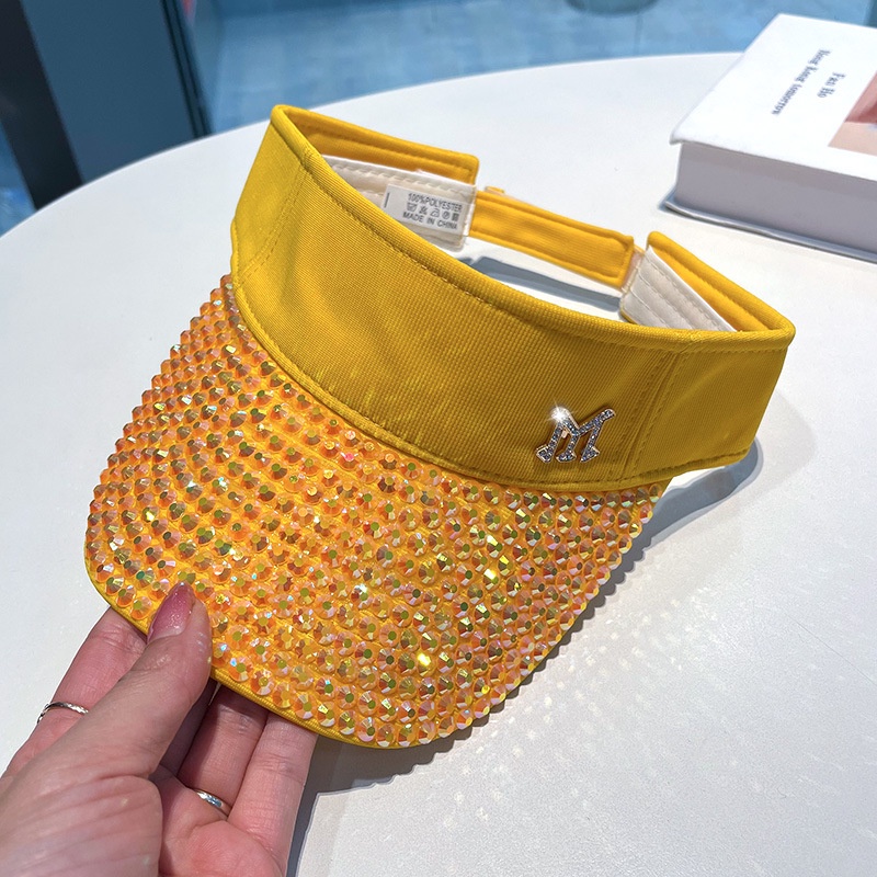 Nón Lưỡi Trai Hở Chóp Đính Đá Phong Cách Thể Thao Dành Cho Nữ