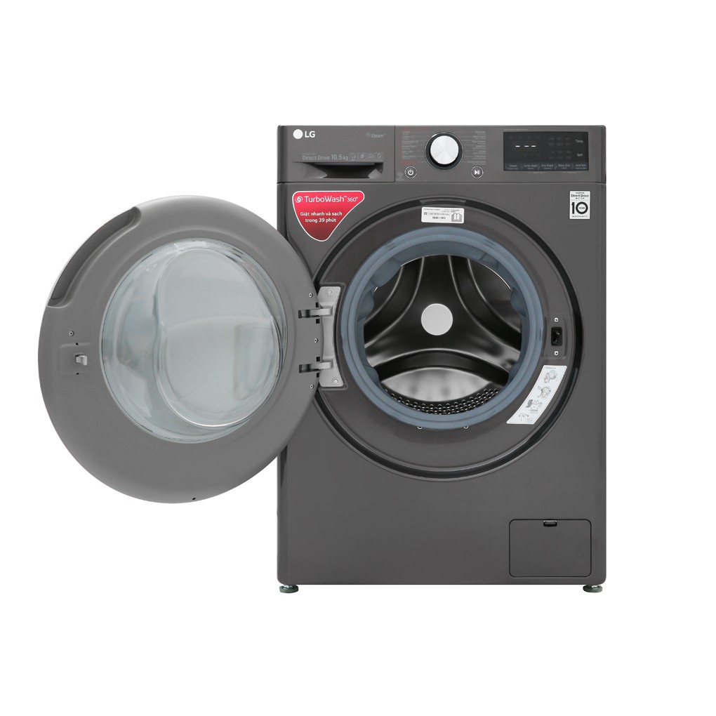 Máy giặt cửa trước LG Inverter 10.5 kg FV1450S2B -Giặt nước nóng, Giặt hơi nước, giao miễn phí HCM, Bảo hành 24 tháng