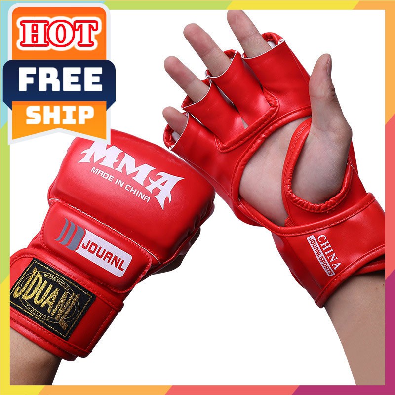 FREESHIP🎁 Găng tay đấm bốc hở ngón 02 ⚡giá rẻ⚡ Găng tay MMA hở ngón