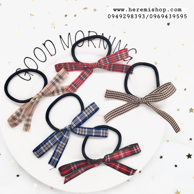 Ruy băng kẻ caro bản 1cm và 2.5cm (8 mẫu)