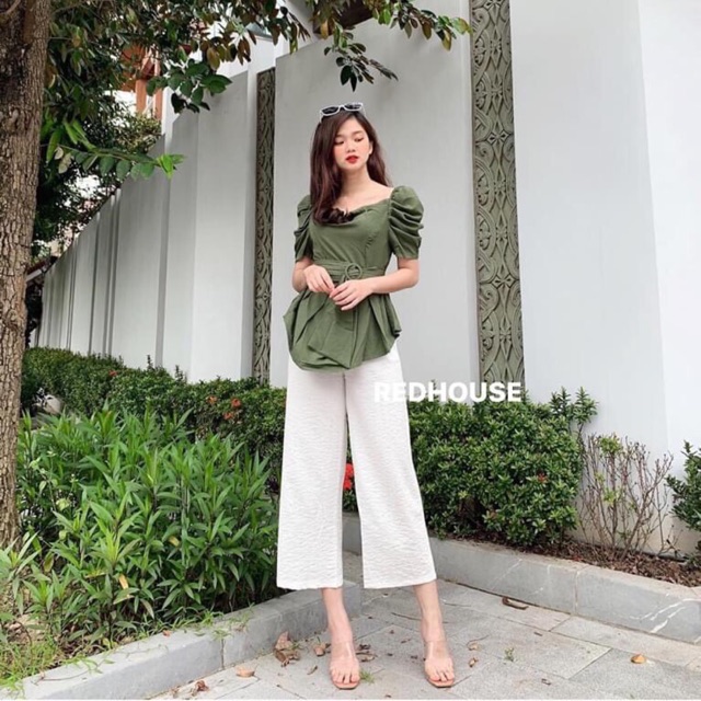 Quần Ống rộng đũi lụa dáng lỡ 82cm