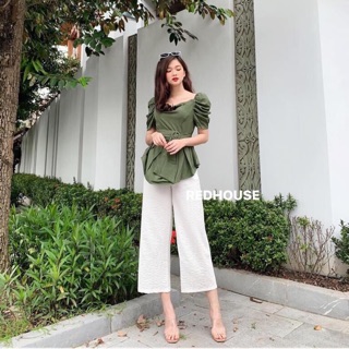 Quần Ống rộng đũi lụa dáng lỡ 82cm