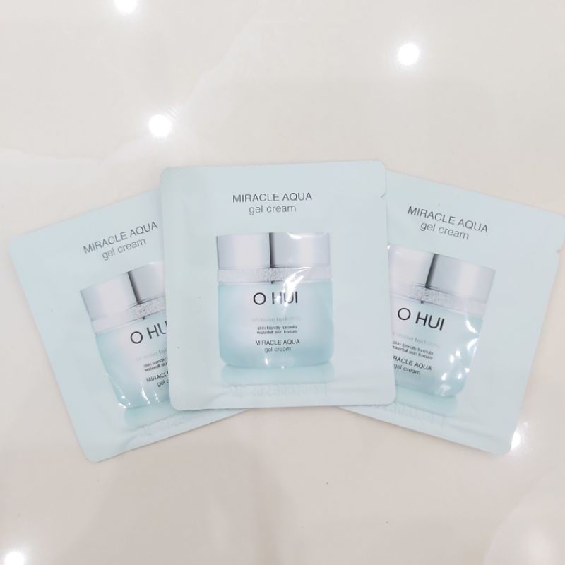 Gói kem cấp nước Ohui xanh giúp da căng mọng giảm mụn giảm tiết dầu - Ohui Aqua Miracle Gel Cream 1ml