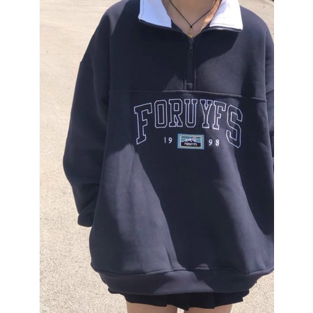 [Hàng Order] Áo Polo FORUYFS có cổ ULzzang form rộng dài tay dày dặn Unisex mới nhất thu đông 2021 PL015