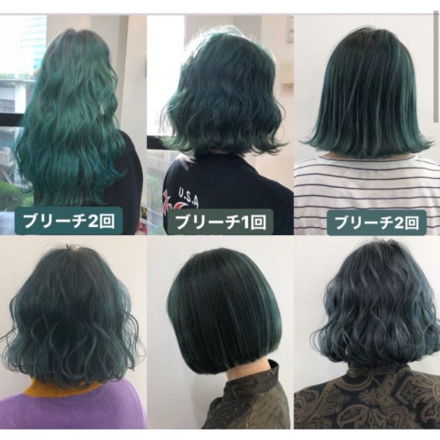 Nhuộm tóc màu xanh lá không tẩy - tặng kèm trợ nhuộm