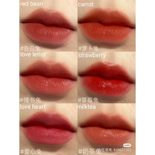 Son thỏ hồng xanh phiên bản lễ hội Cuterumor trái tim dâu tây thư tình trà sữa trung thu giáng sinh