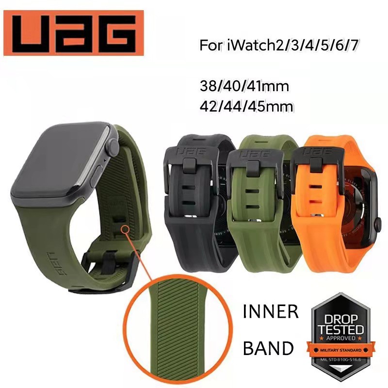 Uag Dây Đeo Bằng Silicone Cho iWatch 38 / 40 / 41mm 42 / 44 / 45mm iWatch Series 1 2 3 4 5 6 7 SE