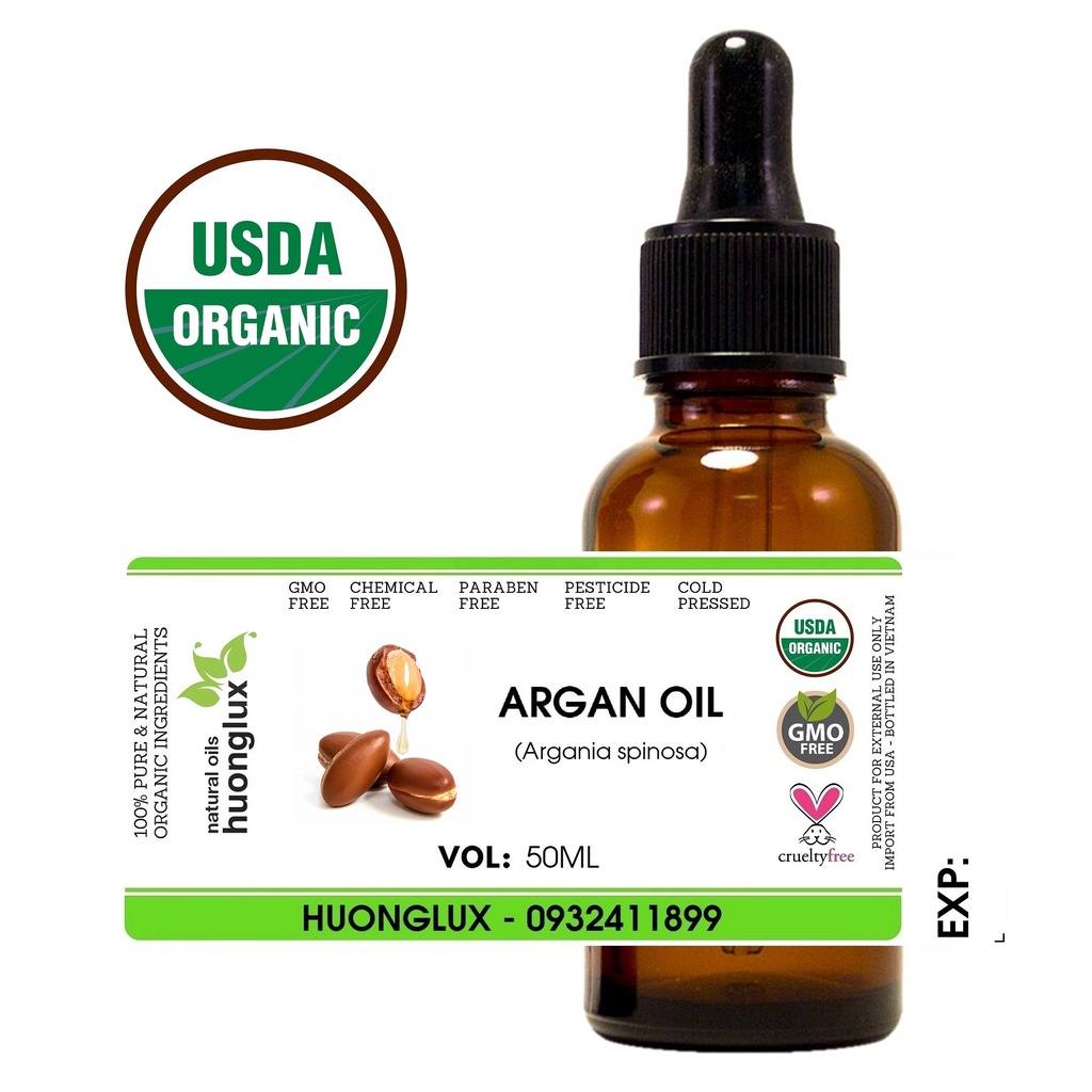 USDA Organic dầu Argan Morocco oil hữu cơ nguyên chất