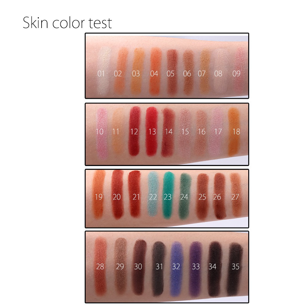 Bảng Phấn Mắt Beauty GLAZED 35 Màu Lì Và Ánh Nhũ Kết Hợp Trang Điểm Kháng Nước